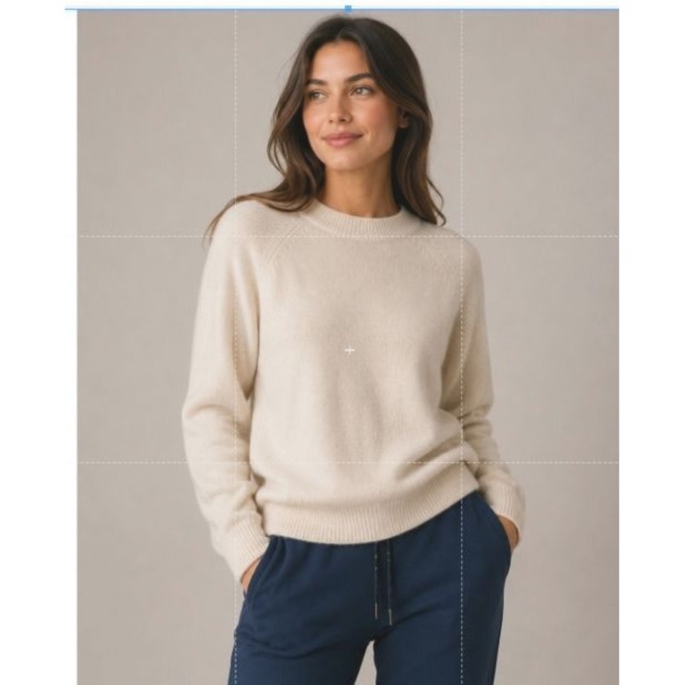 Express Womens Beige Crew Neck Long Sleeve Pullover Knit Sweater Size S